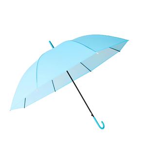 Parapluie manuel transparent en POE pongé, personnalisé par le fabricant, avec baleines en fibre, design original, style droit, noir pour - Product Image 3
