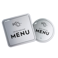 Mini-étiquette grise en époxy RFID pour menu, commande sans contact, carte de menu intelligente NFC, autocollant de menu de table de restaurant 13,56 MHz, touchez pour consulter le menu
