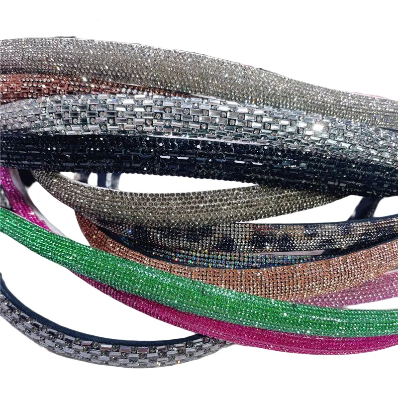 Cordas de strass com capuz, joias de moda com strass, corda de tubo