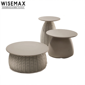 WISEMAX vimini Patio esterno impermeabile all'aperto tessuto <span class=keywords><strong>Rattan</strong></span> <span class=keywords><strong>tavolino</strong></span> moderno combinazione piccolo <span class=keywords><strong>tavolino</strong></span> rotondo - Product Image 2