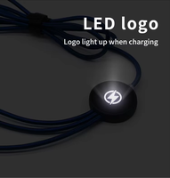 Câble de charge USB tressé 3 en 1 avec lumière nocturne, USB A vers Type C Micro USB & L, cordon de charge multi-appareils pour iPhone iPad Android