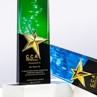 Trofeo Rectangular de Cristal Transparente de Lujo, Copa de Ganador, Premio de Fútbol, Regalo Empresarial, Obsequio Conmemorativo, Hecho a Mano, Grabado Personalizado