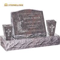 OEM ODM conception personnalisée prix de gros pierre tombale en granit avec vase pierre tombale pour tombes