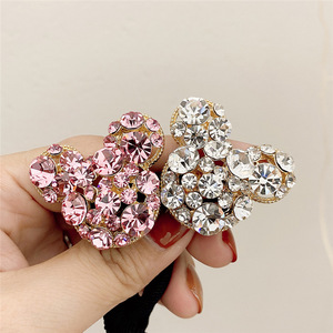 Strass di lusso coreano orecchie da topo coda di cavallo cravatte per capelli da ragazza in lega di cristallo elastico per donna accessori per capelli alla moda - Product Image 1