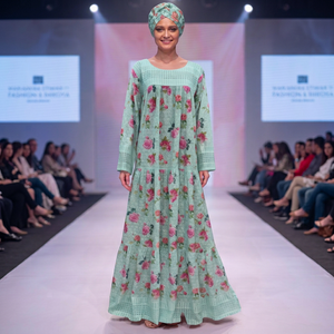 Vestido de Rayón de Alta Calidad con Estampado Floral Africano, Ecológico, para Mujer, Manga Larga, Corte Regular, Transpirable, Estilo Étnico de Lujo para Verano - Product Image 4