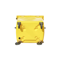 Conteneur à déchets extérieur robuste en plastique HDPE 1100L à 4 roues avec couvercles pour appels d'offres gouvernementaux