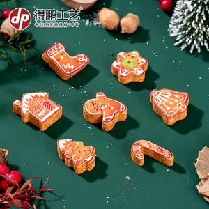 Adornos de resina de jengibre navideños Dp Mini pintados a mano para decoración de árboles - Product Image 2