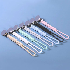 Chaîne de sucette pour bébé, clip de dentition en silicone, sans BPA, anti-perte, pour 0 à 12 mois - Product Image 1