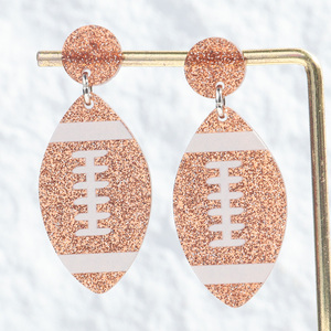 Personalità Hip hop sport Star Team Sans Rugby stampa divertente Glitter gioielli americano calcio acrilico orecchini pendenti 2024 - Product Image 5