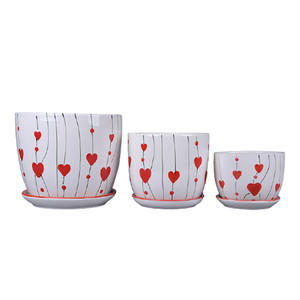 أواني زراعة سيراميك صغيرة جميلة مرسومة يدويًا ومنقوشة للديكور المنزلي، أحواض زهور للزينة - Product Image 2