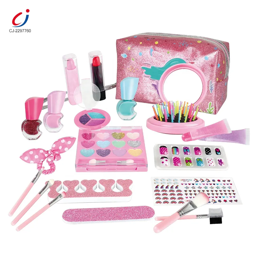 Chengji beauty play girls make up kit toys bag safety child kids play house cosmetic beauty make up toys set for girl