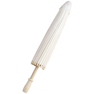 Sombrilla de Papel de Bambú Tallada a Mano, Parasol Blanco para Decoraciones de Boda, Arte Folclórico Vintage Reutilizable - Product Image 1
