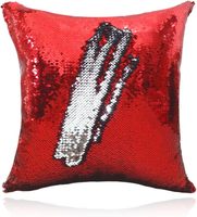 Sequin taie d'oreiller blancs lin matériel Flip réversible décoratif personnalisé coussin jeter oreiller couvre feuilles Sublimation