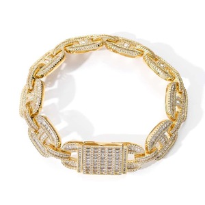 Luxury Hip Hop Diamond <b>Bracelet</b> Moissanite Bling Moissanite Chunky Cuban Link Moissanite <b>Bracelet</b> For Unisex - Product Image 1