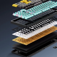 Clavier de jeu RGB personnalisé LEAVEN K98 DIY, tri-mode, mécanique, axe cyan, touches entièrement remplaçables à chaud pour le gaming
