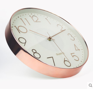 12 Inch Hot Quartz Sweep Decorative Battery Operated Rose Gold <strong>Wall</strong> Watch <strong>ClocK</strong> for Home Living Room <strong>Bathroom</strong> School - Product Image 2