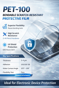 ECOWAY PET-100 Protection d'écran en résine acrylique ultra-fine de bonne qualité, flexible, résistante aux rayures, film d'écran pliable - Product Image 2