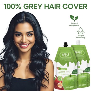 Apple-Scented Clear Water Black <b>Hair</b> Dye Cream-Gentle Herbal Semi-Permanent Non-Stick Scalp for Natural <b>Hair</b> - Product Image 3