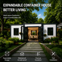 Maison conteneur extensible à double aile de 20 pieds, maison modulaire préfabriquée avec cuisine et salle de bain, dortoir de chantier certifié CE