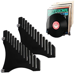 Montato a parete è ottimo per rack di stoccaggio in vinile singolo con ripiani in acrilico a gradini per collezionisti di dischi, negozi - Product Image 1