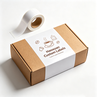 Étiquettes d'emballage pour assortiment de café Haoxuan OEM, film PP blanc mat, impression UV sélective, autocollants adhésifs pour coffrets de café