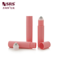 Flacon roll-on de 10 ml rose mat pour sérum contour des yeux et tonique capillaire SRS Packaging