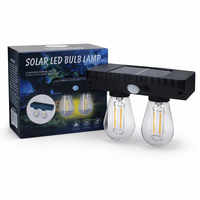 Lampes solaires d'extérieur à double filament, détecteur de mouvement, étanches, à fixer au mur, pour jardin, véranda, patio, clôture, décor LED chaud