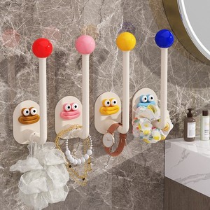 Bathroom Wall <b>Hooks</b> With Adhesive Tape Single <b>Hook</b> For Hair <b>Clips</b> And Accessories 1-3kg Load Capacity Red Yellow Pink Blue - Product Image 2