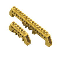PNYUHO Barre de terre en cuivre pour connexion de fil neutre, rail de mise à la terre, borne nue, boîtier de distribution de terre 11-20 AWG 10A
