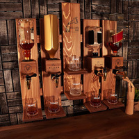 Distributeur de boissons mural en bois de luxe, créateur de cocktails, bar à domicile, meuble de rangement pour vin, bois massif