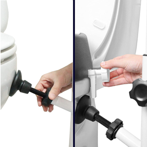 Soft Toilet Seat Riser (10 cm) with Armrest Frame, Toilet Seat Riser for Adults with Bathroom <b>Grab</b> <b>Bars</b> KMINA - Product Image 1