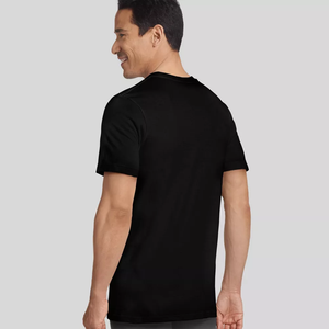 Maglietta con girocollo a girocollo elasticizzato in cotone di alta qualità in tinta unita da <span class=keywords><strong>uomo</strong></span> - Product Image 3