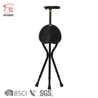 Canne de marche légère électrique pliable pliante à trois jambes avec lampe de poche