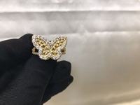 Trendy ring van roestvrij staal met cartoon-design, vlinder, roze CZ diamant, hartvormig frame, mode dames sieraden cadeau