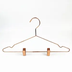 YT现代节省空间的铜线衣架金属展示衣架，用于精品耐用衣架，带裤架