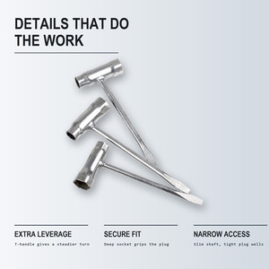 Clé à douille en T pour bougie d'allumage, outil hexagonal profond pour la réparation des moteurs de débroussailleuses et de tronçonneuses - Product Image 4