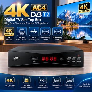Receptor de TV Digital Terrestre Easy Menu HD 4k DVB-T2, Decodificador <span class=keywords><strong>TDT</strong></span>, Receptor Digital DVB-T2 - Product Image 1