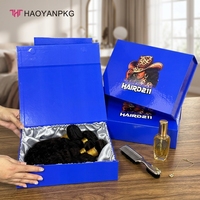 Éponge écologique portable haut de gamme personnalisable avec logo, noire, pour extensions de cheveux, avec poignée à fermeture magnétique carrée grise, quatre couleurs