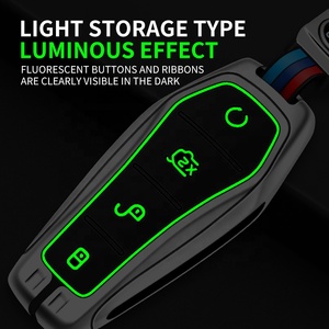 Housse de protection intégrale pour clé de voiture en alliage de <span class=keywords><strong>zinc</strong></span> et silicone de luxe, compatible avec BYD Han Tang Song Plus Yuan Atto 3 Qin Dolphin - Product Image 4