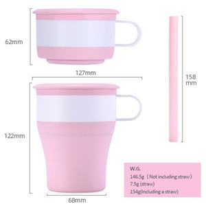 Tasse à café pliable réutilisable en silicone avec paille en silicone, idéale pour les voyages en extérieur – Nouveauté très prisée - Product Image 6