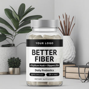 जिप प्रमाणित निजी लेबल आहार फाइबर कैप्सूल पाचन संतुलन और कल्याण के लिए पैसाइलियम भूक मिश्रण के साथ 90 कैप्सूल - Product Image 1