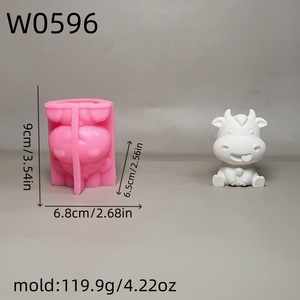 Moules de coulée en résine faits à la main pour bricolage ornements décoratifs Ins Style moules à vache en silicone W0596 - Product Image 2