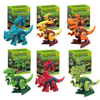 Modèles de dinosaures à assembler soi-même pour enfants - Jouets en plastique à démonter avec vis et outils de perçage sur le thème des animaux