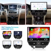 Mise à niveau de l'autoradio Android de 19.8 pouces pour Lexus LX570 2007-2015 Lecteur DVD de navigation GPS Multimédia Auto Car-play Unité Bluetooth