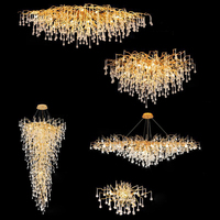 Verre salon chambre à coucher hôtel cristal luxe lumière italienne cuisine table intérieur lampe suspendue or éclairage lustre