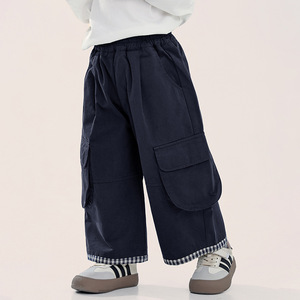 <span class=keywords><strong>Pantalon</strong></span> long décontracté en coton enduit pour bébés garçons, style coréen, color-block, nouvelle collection printemps 2026 - Product Image 4