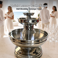 Fontaine à champagne et boissons électrique à 3 niveaux en acier inoxydable, tour à 3 couches pour les fêtes