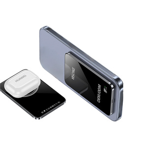 Batterie externe magnétique LF21 à double efficacité, ultra-mince 7 mm en aluminium avec écran LED, charge rapide 15W pour téléphone et <span class=keywords><strong>montre</strong></span> simultanément - Product Image 5