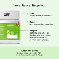 OEM Fiber Gummy Rings 5g Prébiotique FOS (Fructo-oligosaccharides) Sans gluten Soutien digestif Baies et melon 50 unités