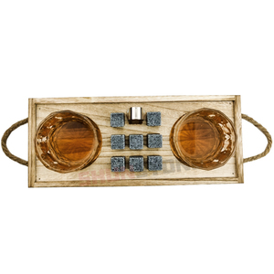 Ensemble de <span class=keywords><strong>Whisky</strong></span> sur mesure avec support en bois naturel, verres transparents en cristal, granit, vente exceptionnelle, - Product Image 3